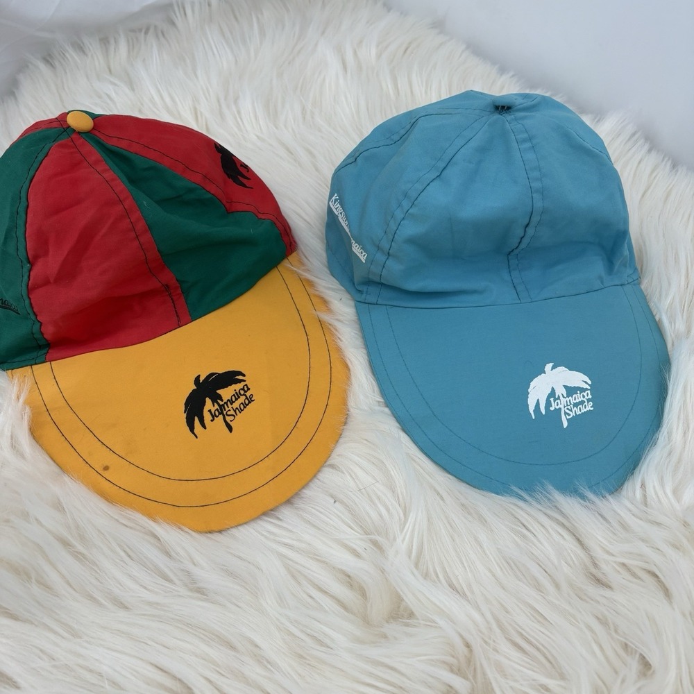 Vintage Jamacia Shade Long Bill Hat‎ Lot Of 2 Rastafarian